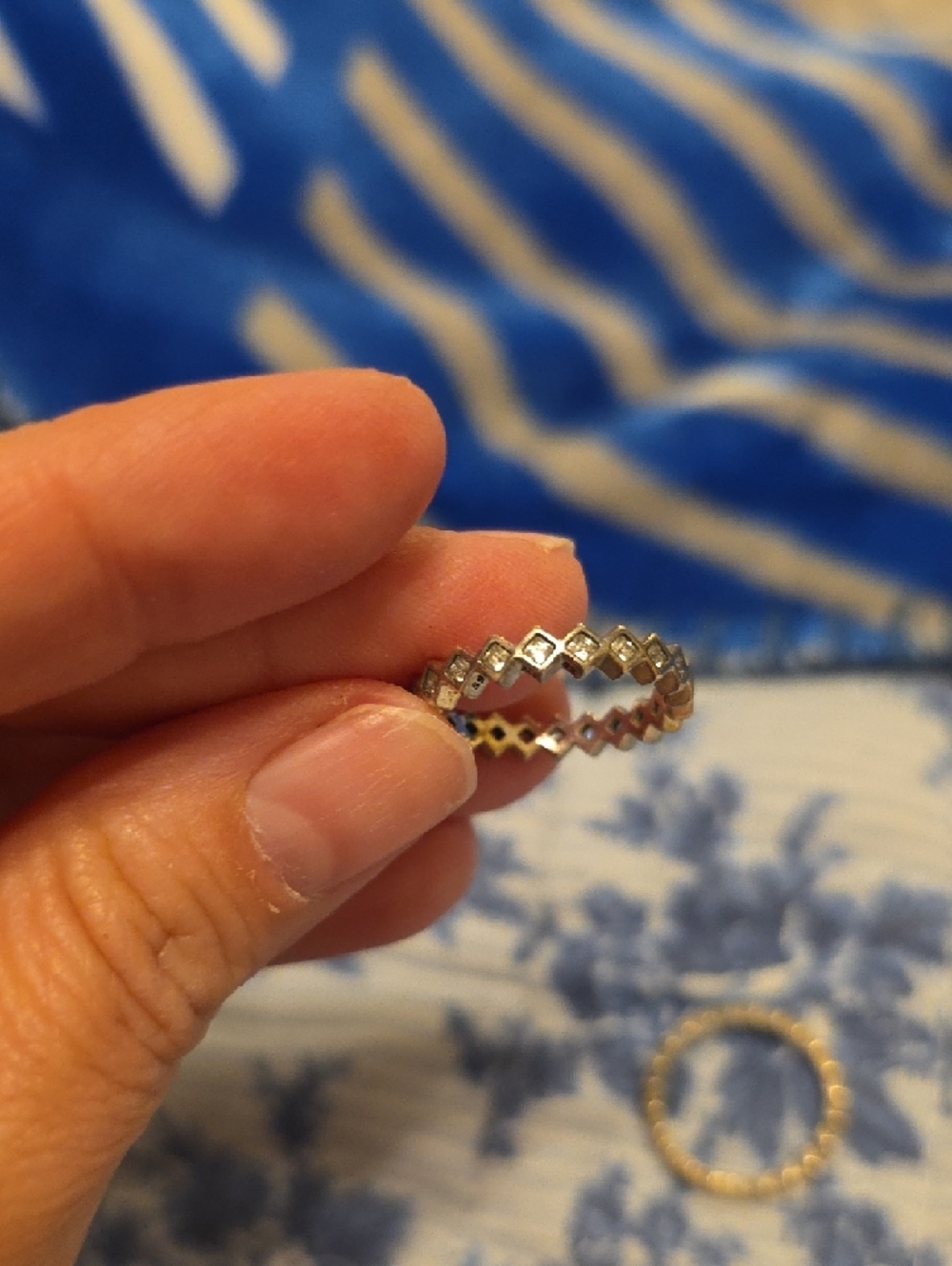 Pandora Size 52 Sterling-Style Silver Diamond-Shape Stack Ring - Picture 3 of 4